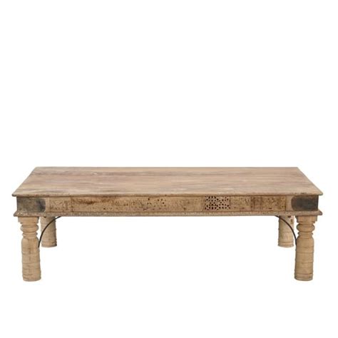 Table Chakki ancien pilon indien en bois massif Ø64cm INDIA