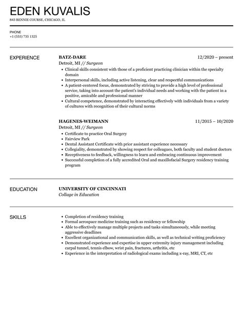 Surgeon Cv Examples