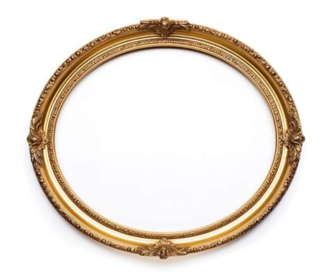 Premium Photo An Antique Gold Oval Picture Frame Set On A White