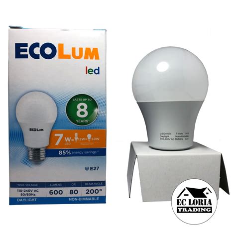 Ecolum Led Light Bulb 5w 7w And 9w Daylight Shopee Philippines