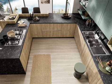 Cucina Rovere Moro Moderna Con Penisola Cucina Con Finiture Legno