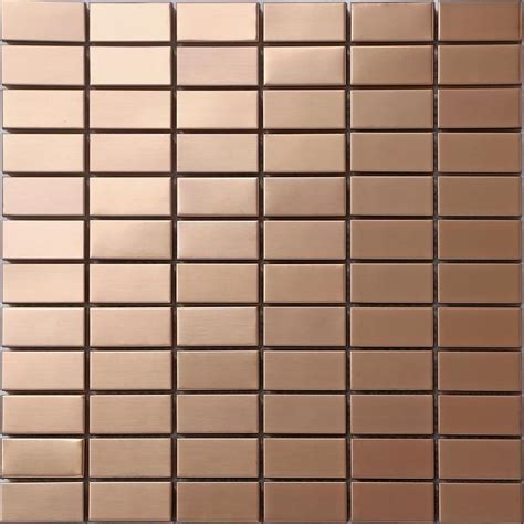 Sample Of Copper Effect Stainless Steel Mosaic Wall Tiles Sheet Mt0105 Grand Taps Copper