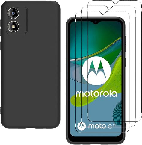 Xxmbbjy Coque pour Motorola Moto E13 Housse 3 Pièces Film Verre