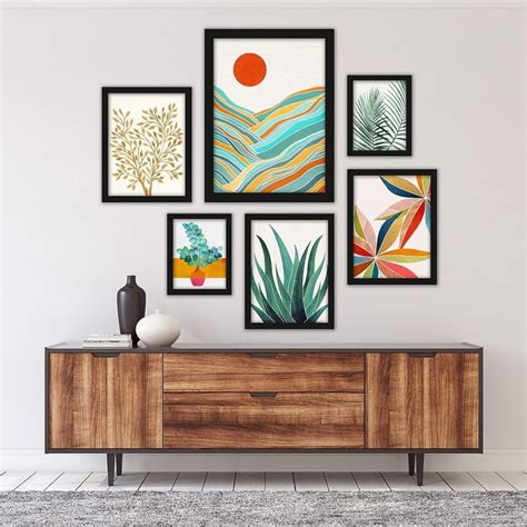 Set Of 6 Framed Prints Gallery Wall Art Set 4 By Modern Tropical