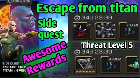 Escape From Titan Side Quest Episode Threat Level Mcoc Youtube