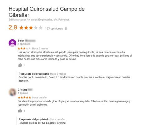 Opiniones del Hospital Quirónsalud Campo de Gibraltar