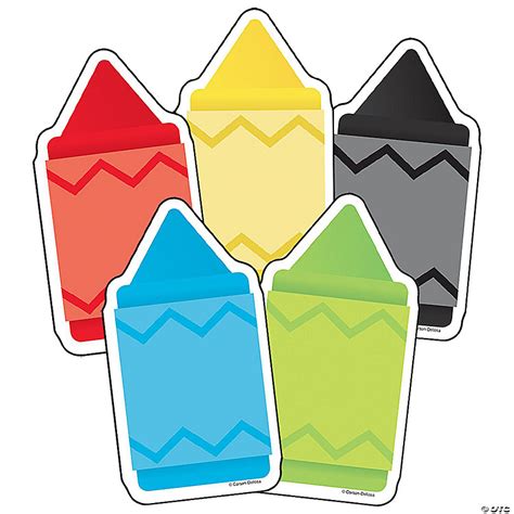 Carson Dellosa 48 Piece Crayon Bulletin Board Cutouts Large Primary Colorful Crayons Cutouts