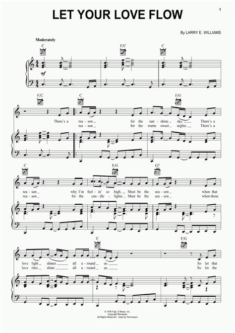 Let Your Love Flow Piano Sheet Music | OnlinePianist