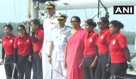 Insv Tarini Navys All Women Crew Returns To Goa After Historic