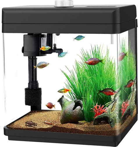 AQQA 5 L Aquarium Kits Desktop Small Fish Tank With Filter And Light 8