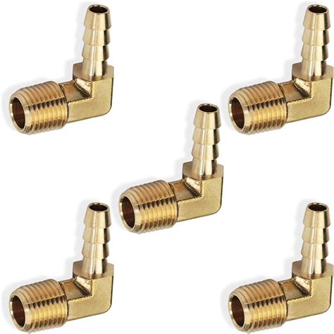 Joywayus Brass Hose Fitting 90 Degree Elbow 1 2 Barb X 1 4