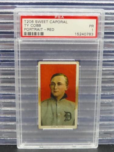 T Sweet Caporal Back Ty Cobb Red Portrait Psa Detroit