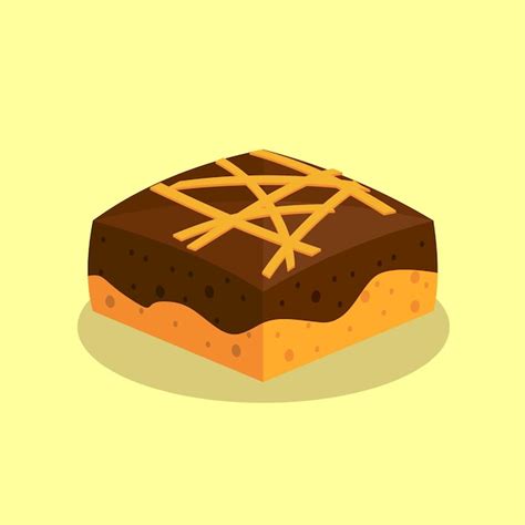 Chocolate queso brownie vector isométrico Vector Premium