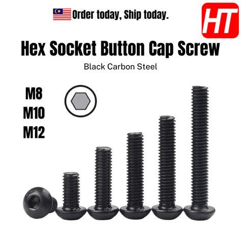 5 Pcs M8 M10 M12 Hex Socket Button Head Screw Mushroom Head Screw