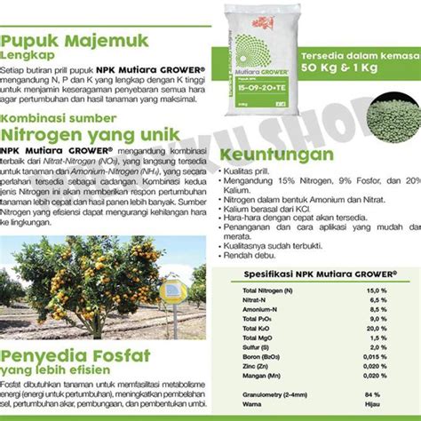 Jual Pupuq Pupuk Npk Grower Te Mutiara Meroke Kemasan Pabrik