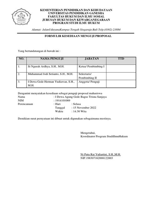 Form Surat Sempro Pdf