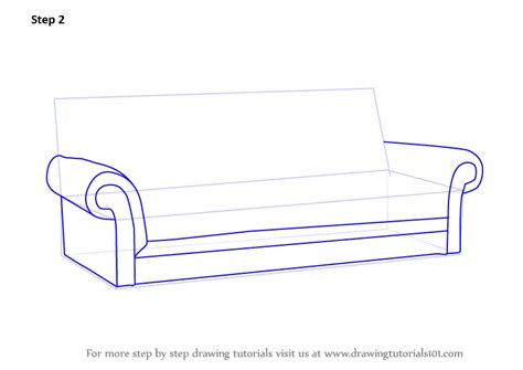 Learn How To Draw Sofa Furniture Step By Step Drawing Tutorials