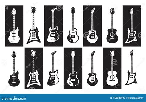 Guitars Black And White Electric And Acoustic Rock Guitars Of