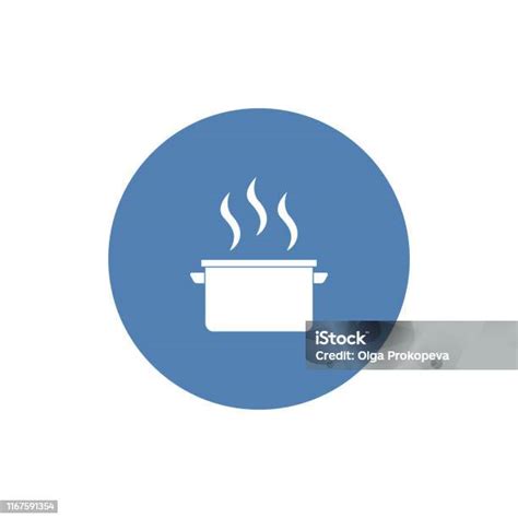 Kookpan Pictogram Vector Gevuld Plat Teken Effen Pictogram Geïsoleerd