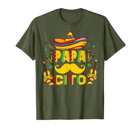 Caterpillar S Papacito Cinco De Mayo Mexican Dad Sombrero Funny Let Fiesta T Shirt In Green For