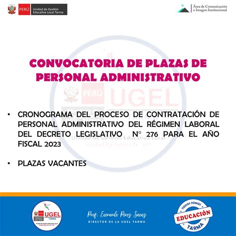 Cronograma Del Proceso De Contrataci N De Personal Administrativo Del