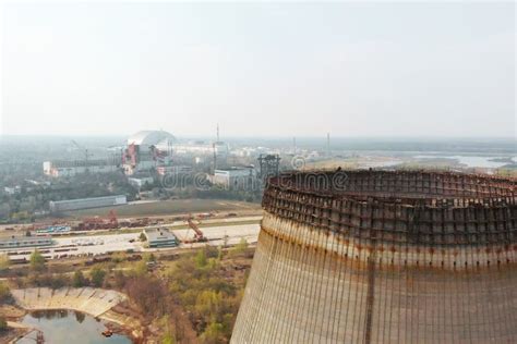 Chernobyl Elektrownia J Drowa Ukrine Widok Z Lotu Ptaka Zdj Cie Stock