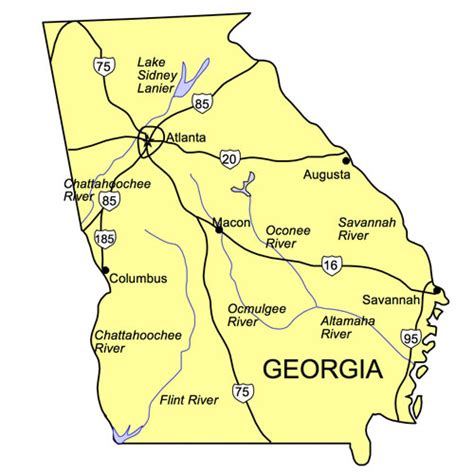 Cities In Georgia Map - Verna Jennette