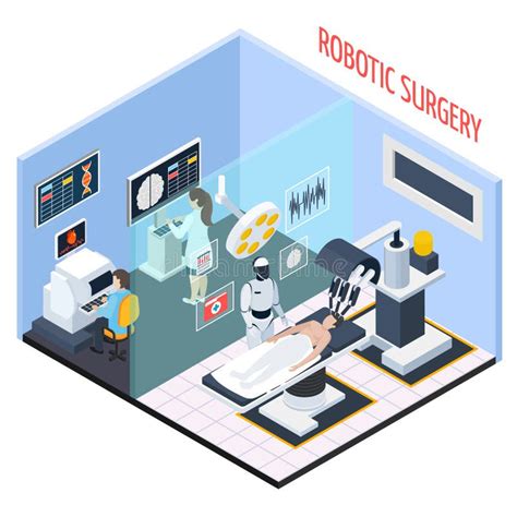 Robotic Surgery Isometric Infographics Stock Vector Illustration Of