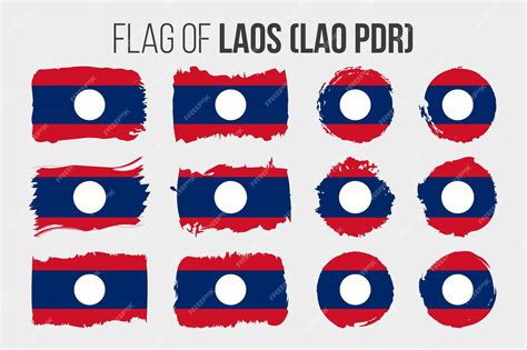 Premium Vector Laos Flag Illustration Brush Stroke And Grunge Flags Of Laos Or Lao Isolated On