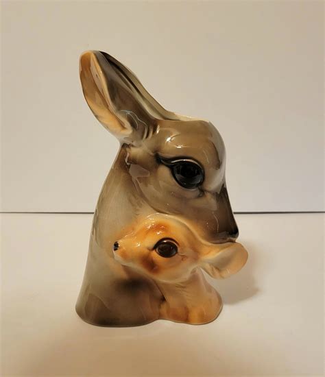 Royal Copley Doe And Fawn Vintage Planter Vintage Deer Planter Mid