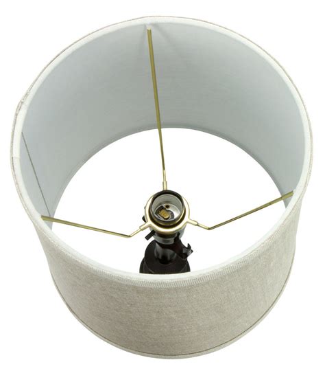 Beige Linen 10 Inch European Drum Lampshade With Slip Uno Fitter