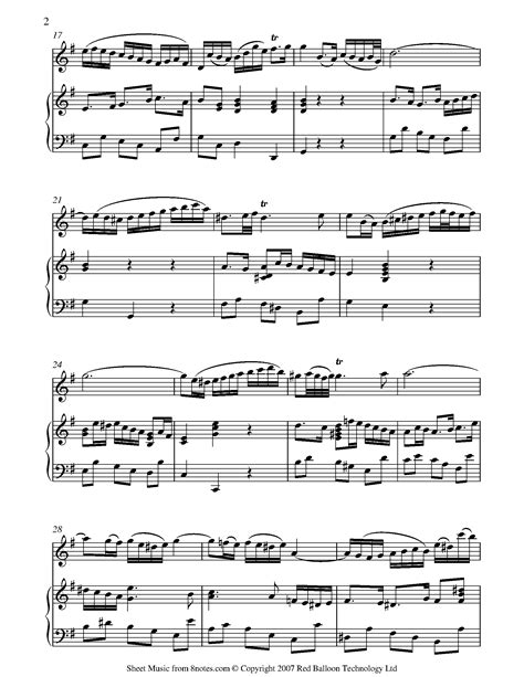 Bach Sonata For Flute BWV 1034 3rd Mvt Sheet Music For Flute 8notes