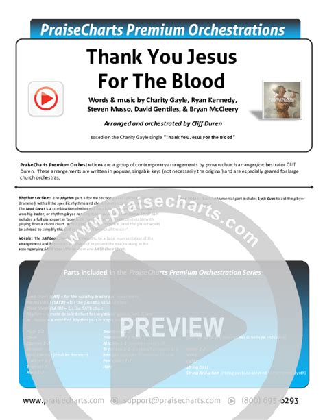 Thank You Jesus For The Blood Choral Anthem Satb Charity Gayle Arr