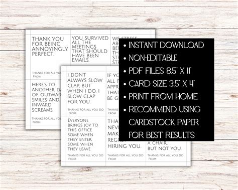 Funny Employee Appreciation Day, Printable Employee Appreciation Cards ...