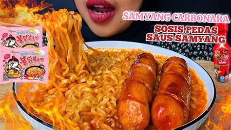 Asmr Cheesy Carbo Fire Noodle Sosis Pedas Saus Samyang Samyang