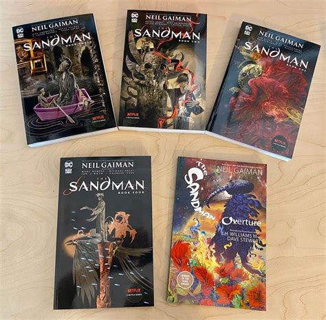 Sandman Book 1 - 4 and Sandman Overture, Hobbies & Toys, Books ...