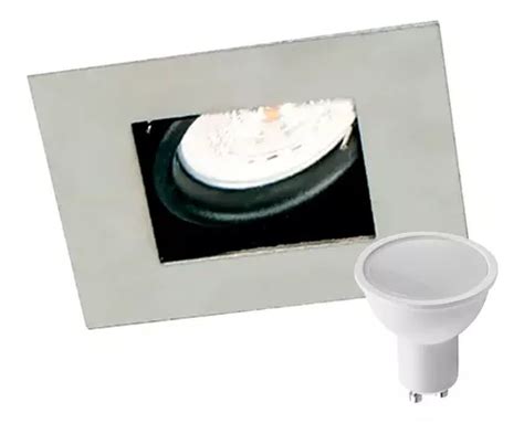 Spot Embutir Cardanico Acero Led Gu Con Zocalo Dicro Led