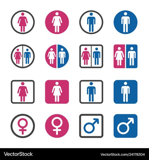 Man And Woman Icon Set Royalty Free Vector Image