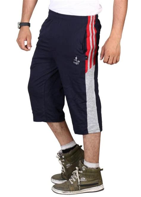 Buy Vego Men S Regular Fit Cotton Shorts Navy Online At Best Prices