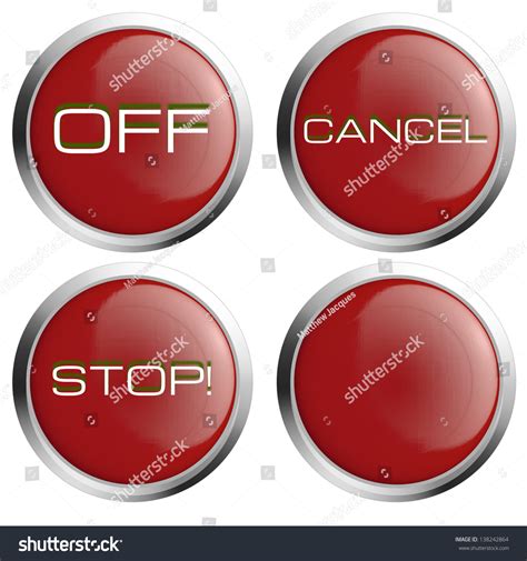 Red Stop Button Icon Set Stock Illustration 138242864 | Shutterstock