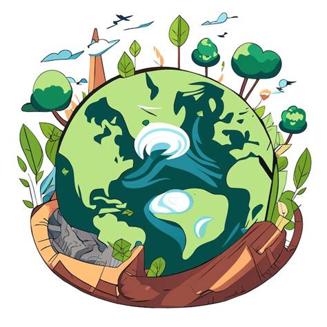 Premium Vector Artistic Earth Illustration Depicting Climate Change