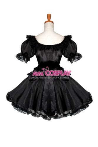 Lockable Sissy Maid Black Satin Dress Cosplay Customization Ebay