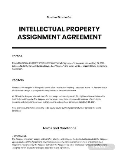 Free Intellectual Property Assignment Samples In Ms Word Google