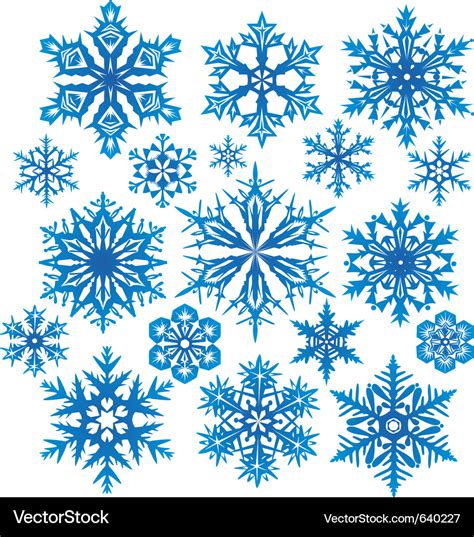 Set Of Snowflakes Royalty Free Vector Image VectorStock