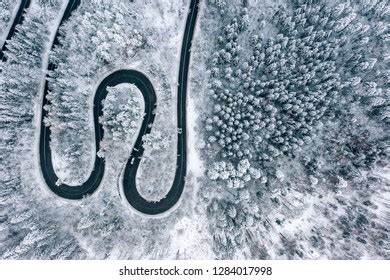 Snow Road Aerial View Royalty Free Images Stock Photos Pictures