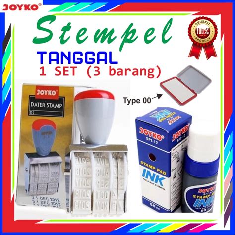 Jual STEMPEL TANGGAL JOYKO D 3 1SET 3BARANG BAK TINTA KANTOR TOKO