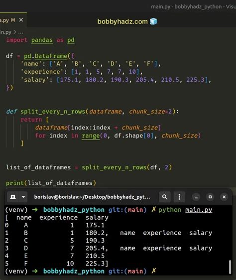 How To Split A Pandas Dataframe Into Chunks Bobbyhadz