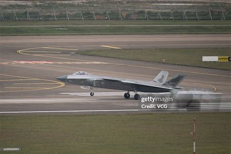 A J 20 Fighter Jet Takes Off During Airshow China 2022 At Zhuhai Air