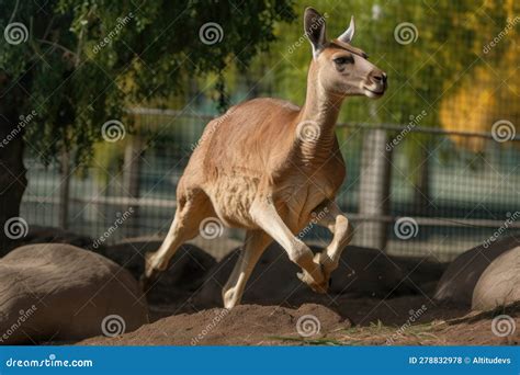 Excited Kangaroo Bouncing and Hopping Around, Showing Off Its Speed and ...