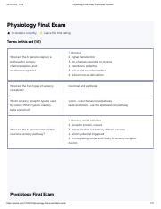 Comprehensive Physiology Final Exam Flashcards Overview Course Hero